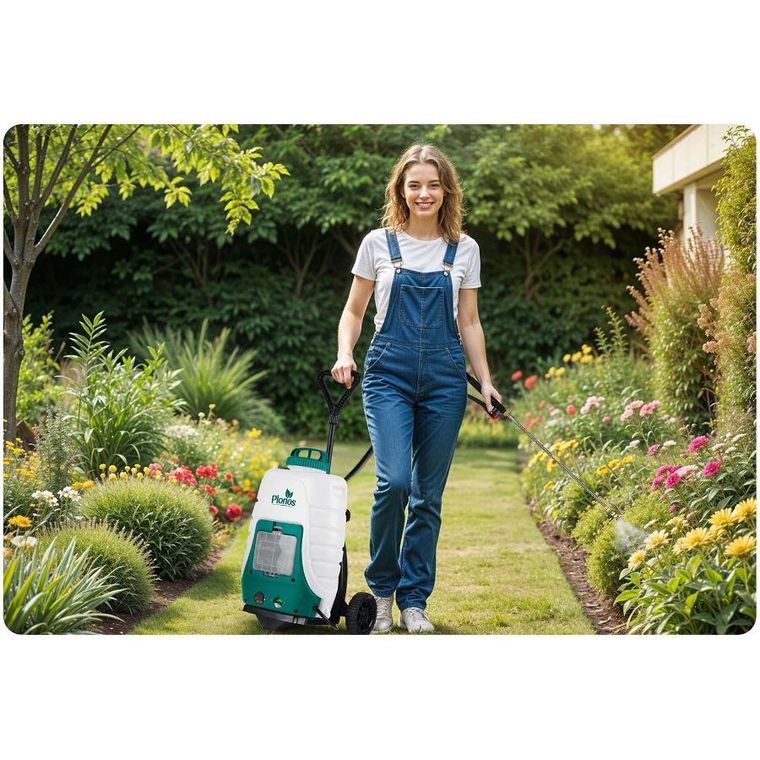 Plonos, opryskiwacz akumulatorowy, z wózkiem