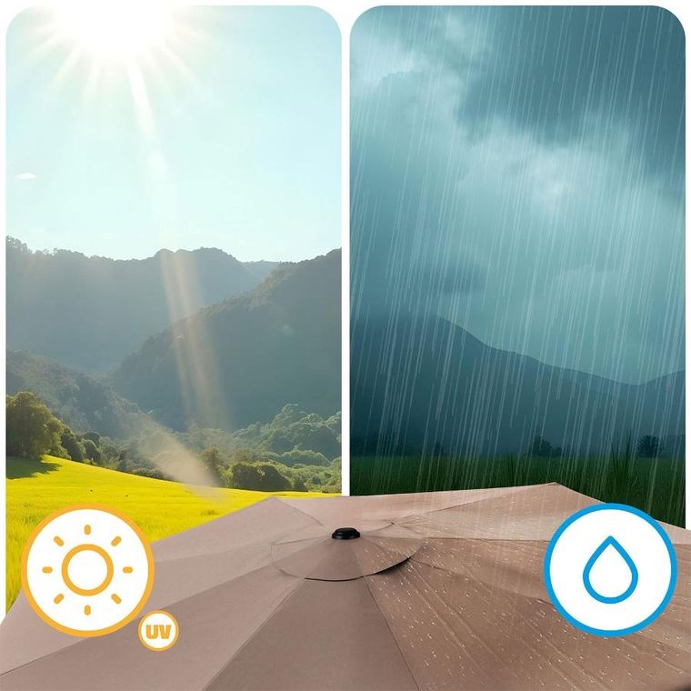 Plonos, parasol ogrodowy, składany, 6 segmentowy 300 cm, z pokrowcem