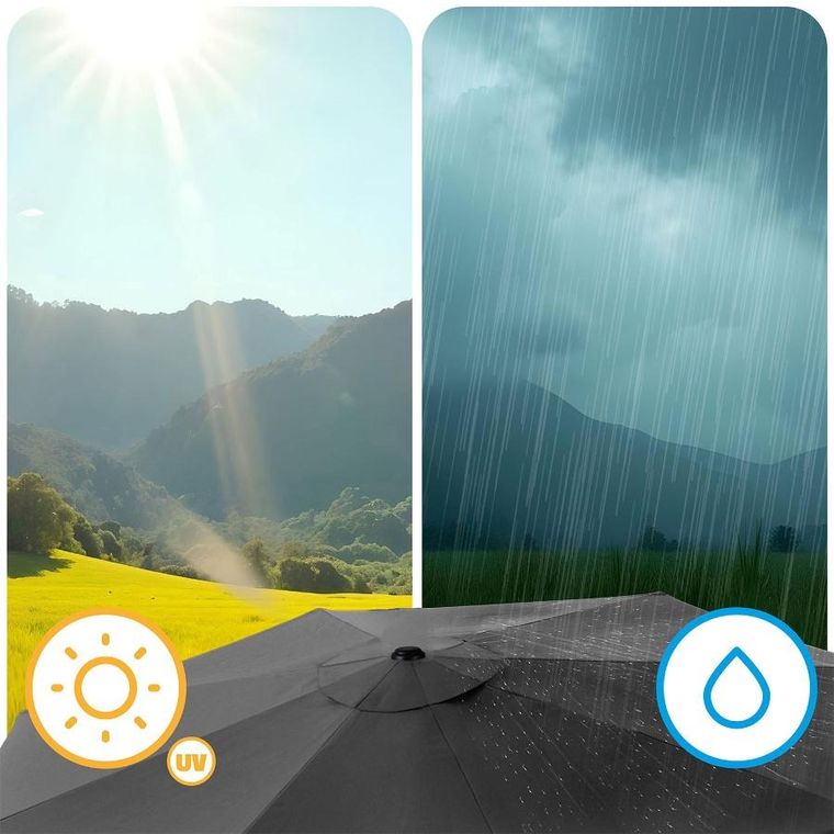 Plonos, parasol ogrodowy, składany, 6 segmentowy, z pokrowcem, 300 cm