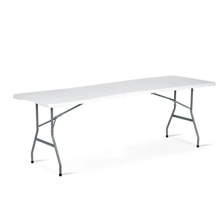 Plonos, stół cateringowy ogrodowy składany, biały, 244 cm