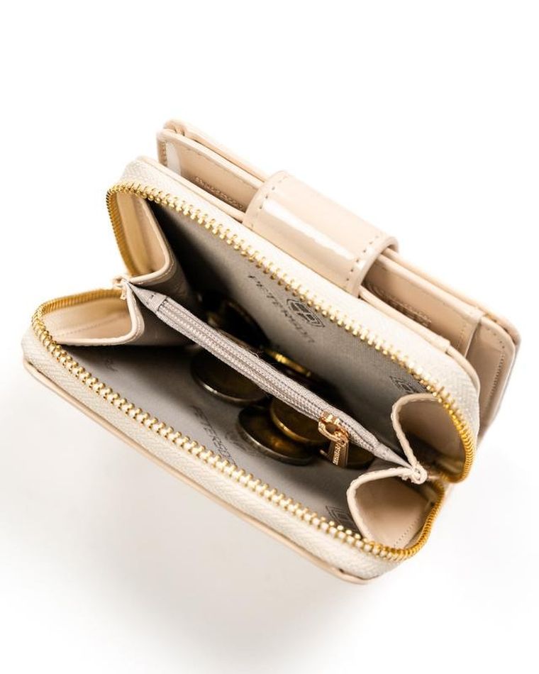 Portfel, beżowy, skóra ekologiczna, Peterson