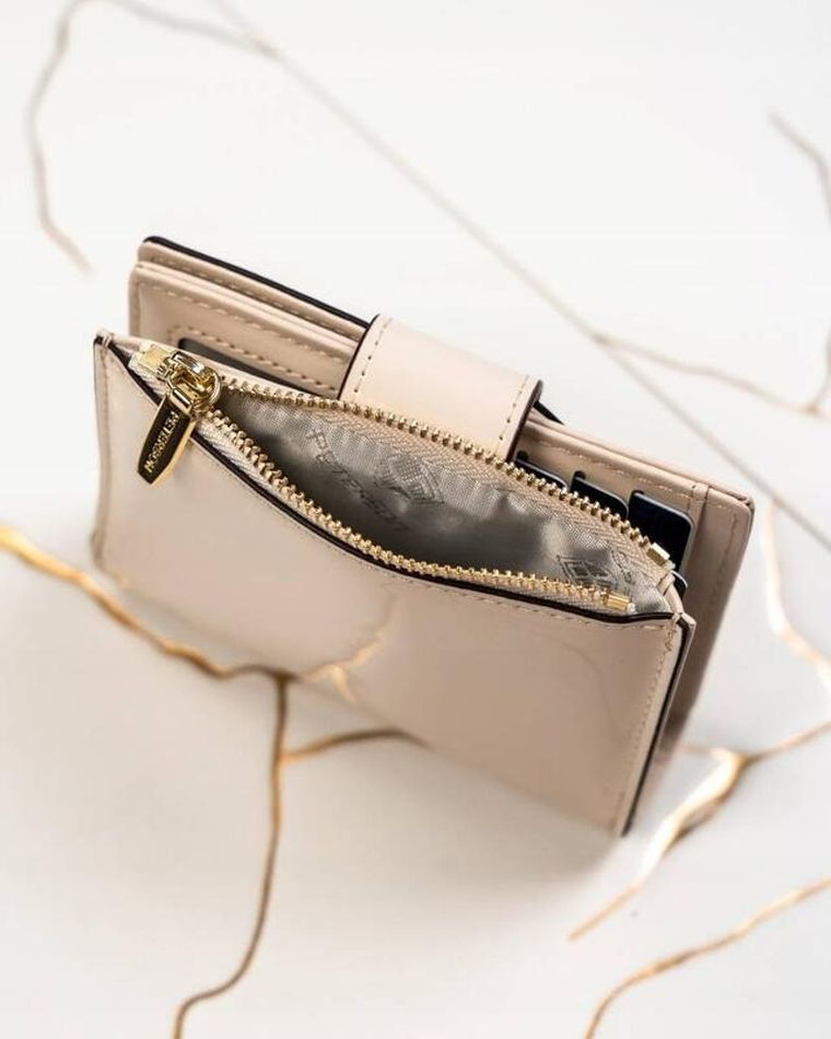 Portfel, beżowy, skóra ekologiczna, Peterson