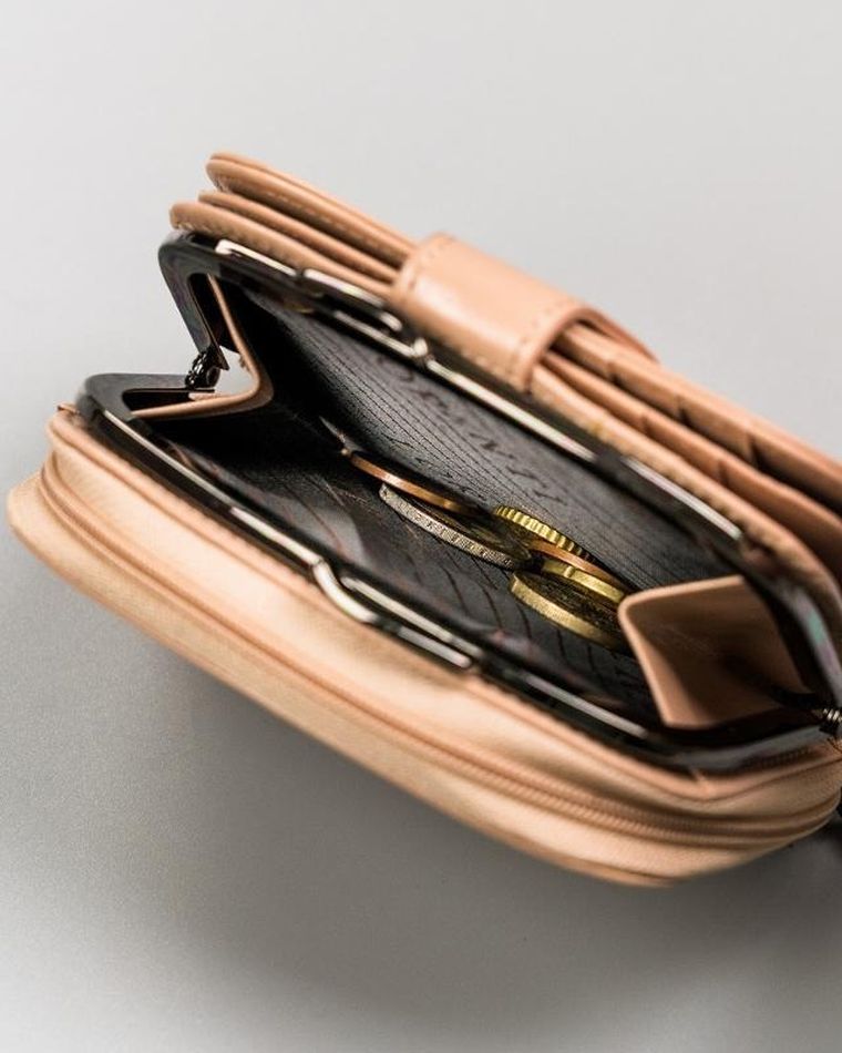 Portfel, beżowy, skórzany, Lorenti