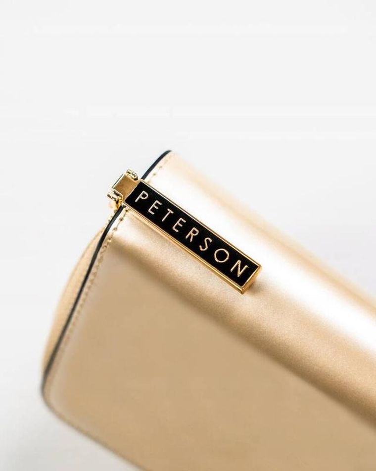 Portfel, beżowy, skórzany, Peterson