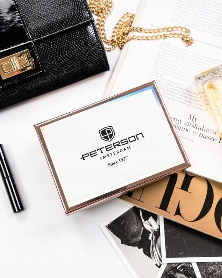 Portfel, biały, skóra ekologiczna, Peterson