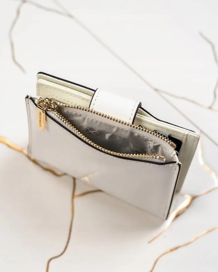 Portfel, biały, skóra ekologiczna, Peterson