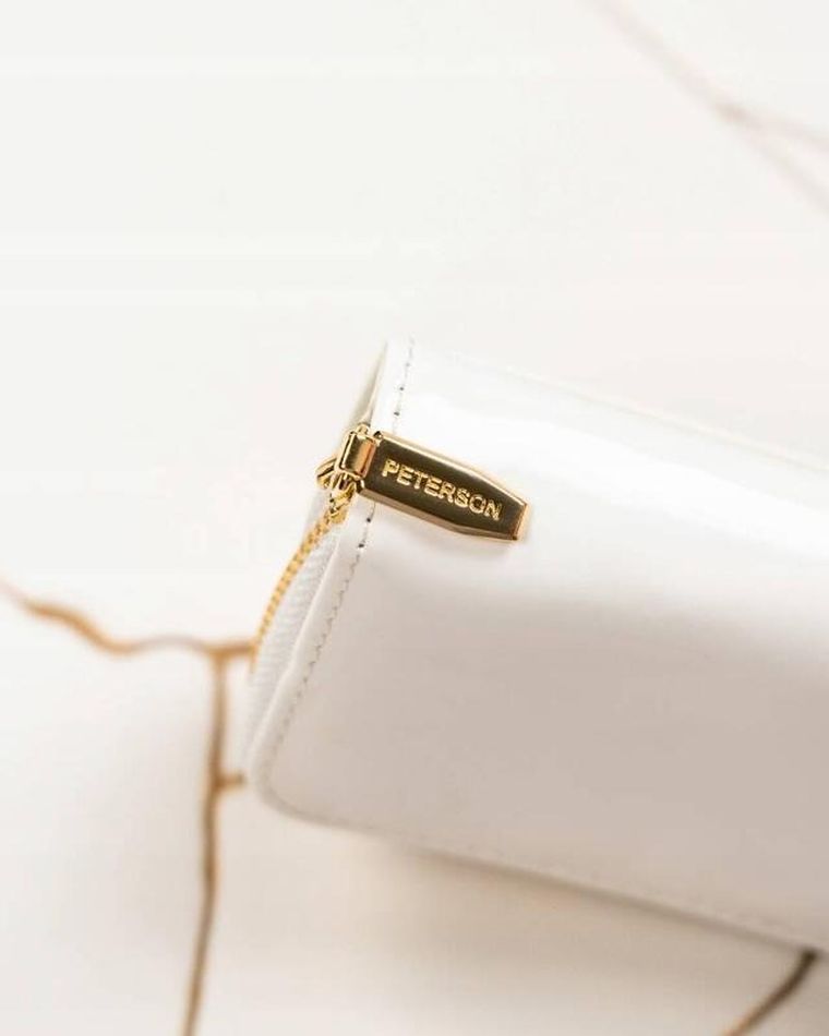 Portfel, biały, skóra ekologiczna, Peterson