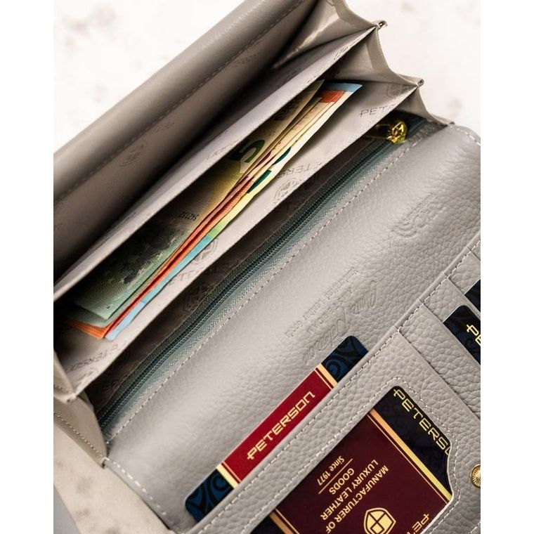 Portfel, biały, skórzany, Petereson