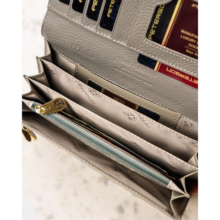 Portfel, biały, skórzany, Petereson