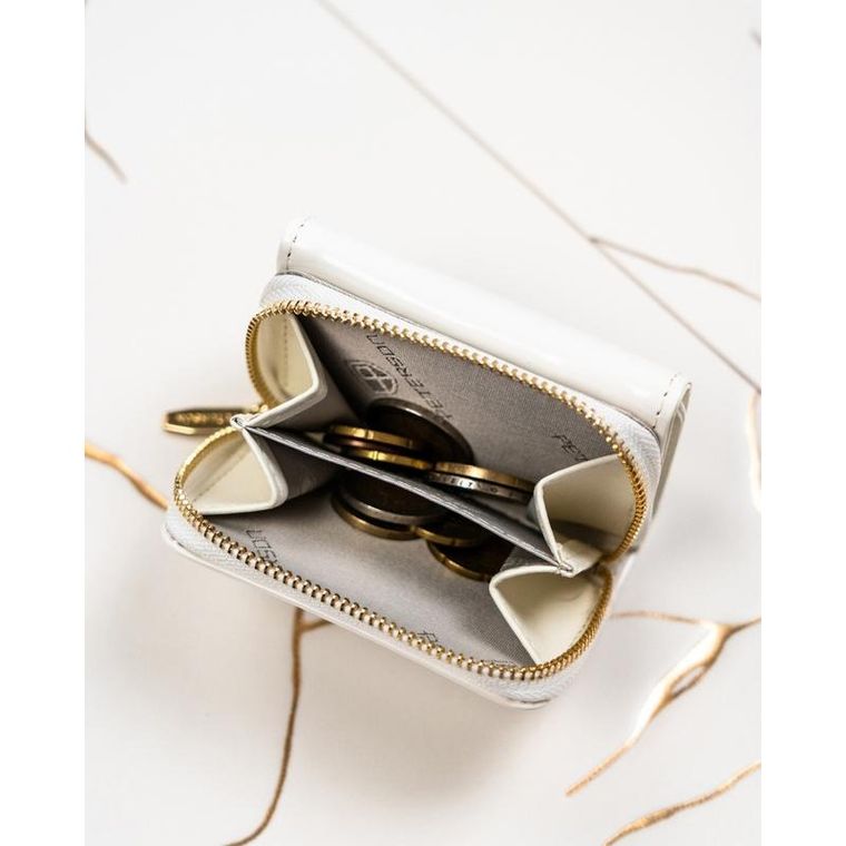 Portfel, biały, skórzany, RFID, Peterson