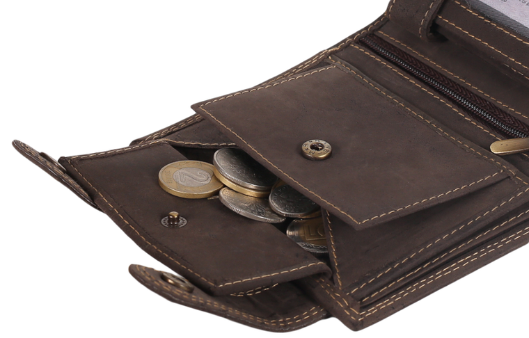 Portfel, brązowy, skórzany, Always Wild