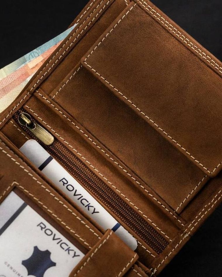 Portfel, brązowy, skórzany, Always Wild