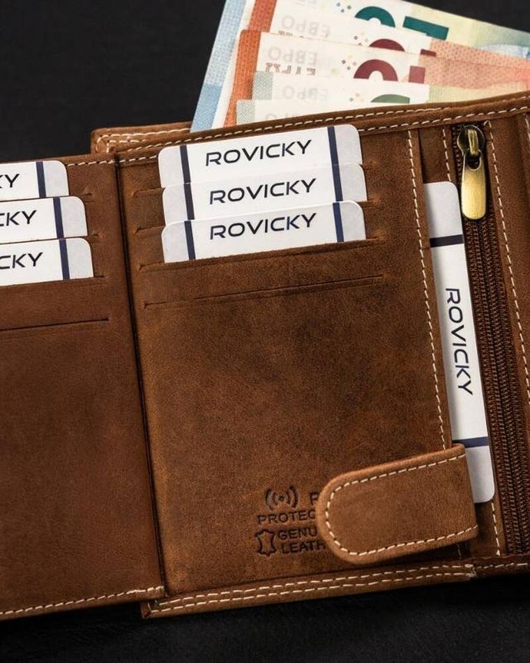 Portfel, brązowy, skórzany, Always Wild