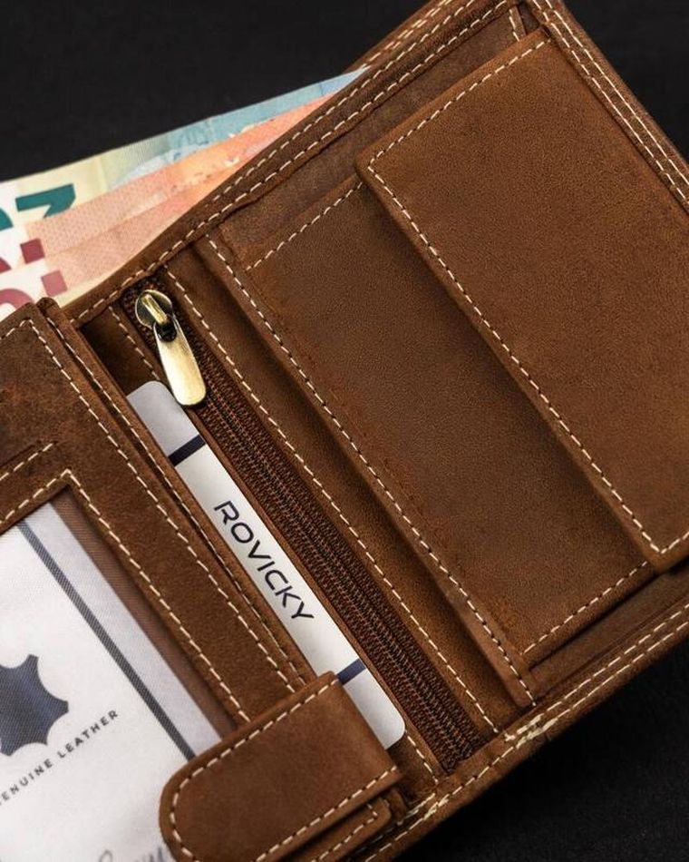 Portfel, brązowy, skórzany, Always Wild