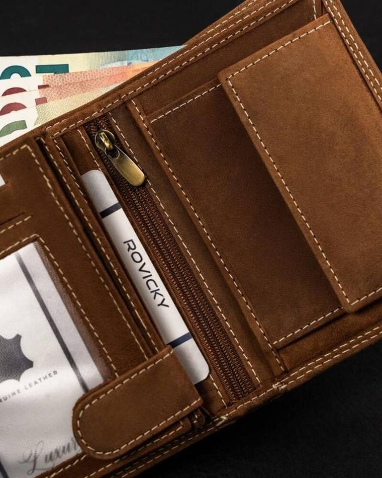 Portfel, brązowy, skórzany, Always Wild