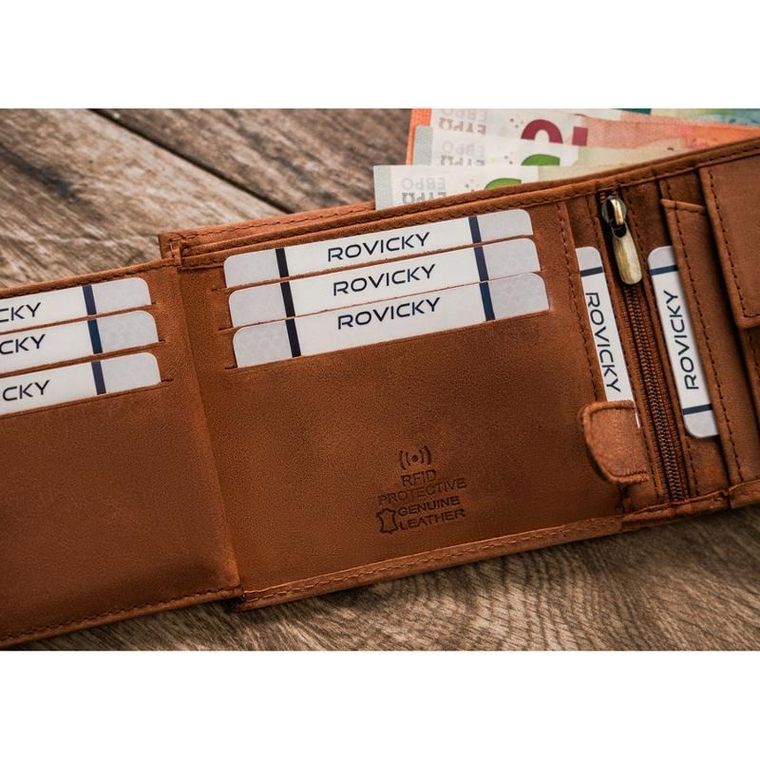 Portfel, brązowy, skórzany, Always Wild