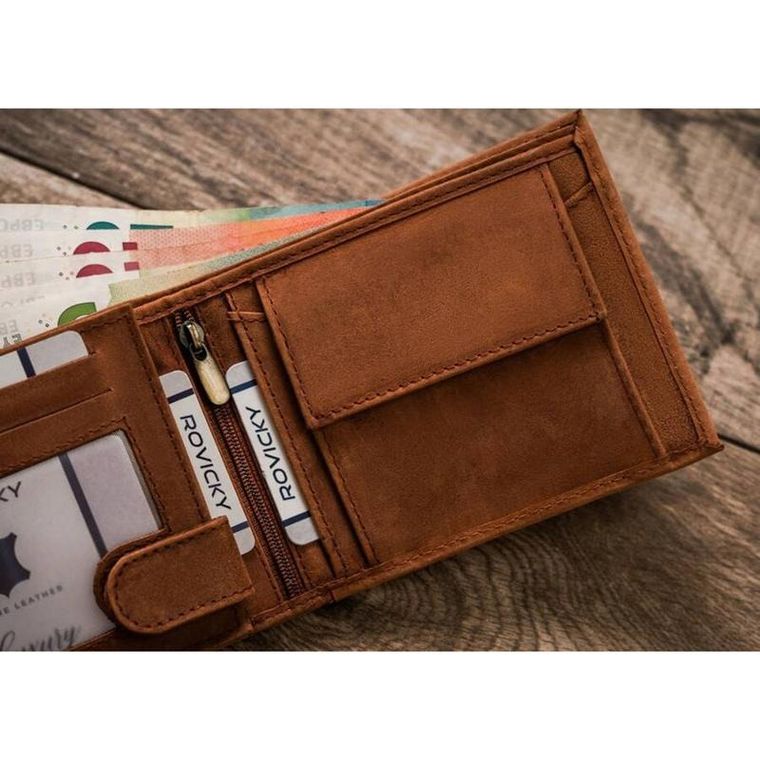 Portfel, brązowy, skórzany, Always Wild