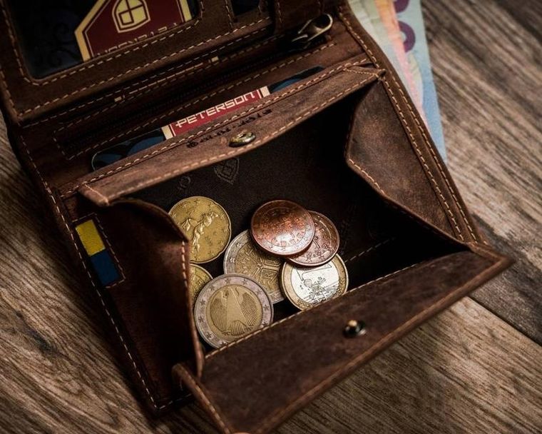 Portfel, brązowy, skórzany, Peterson