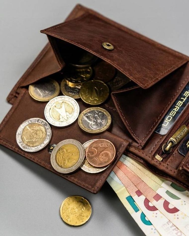 Portfel, brązowy, skórzany, Peterson