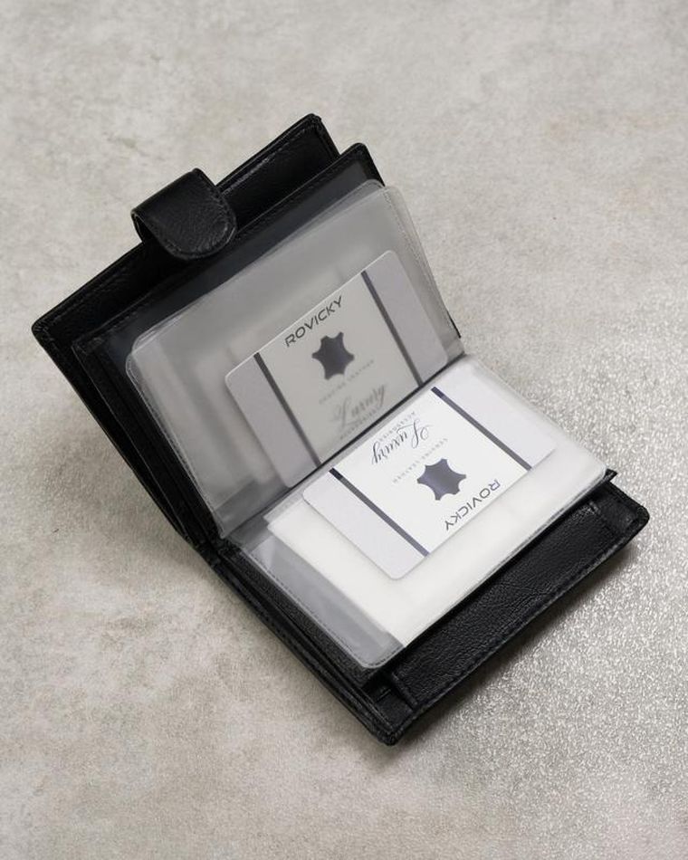 Portfel, czarny, skóra ekologiczna, Cavaldi