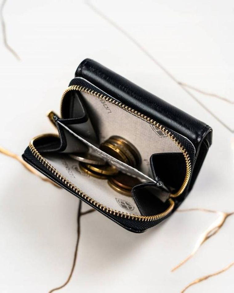 Portfel, czarny, skóra ekologiczna, Peterson