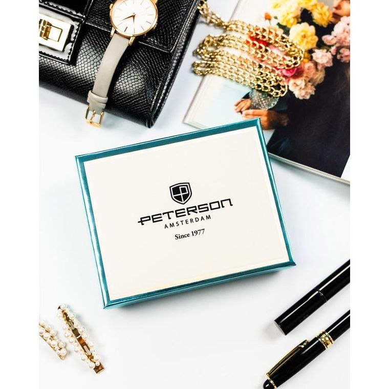 Portfel, czarny, skóra ekologiczna, Peterson