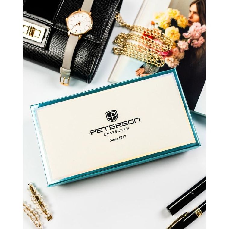 Portfel, czarny, skóra ekologiczna, Peterson