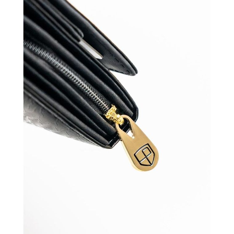 Portfel, czarny, skóra naturalna i ekologiczna, Peterson