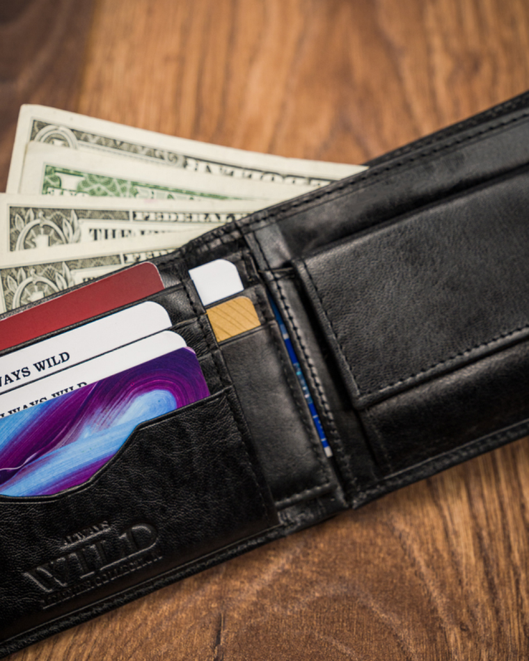 Portfel, czarny, skórzany, Always Wild