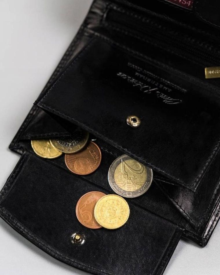 Portfel, czarny, skórzany, Peterson