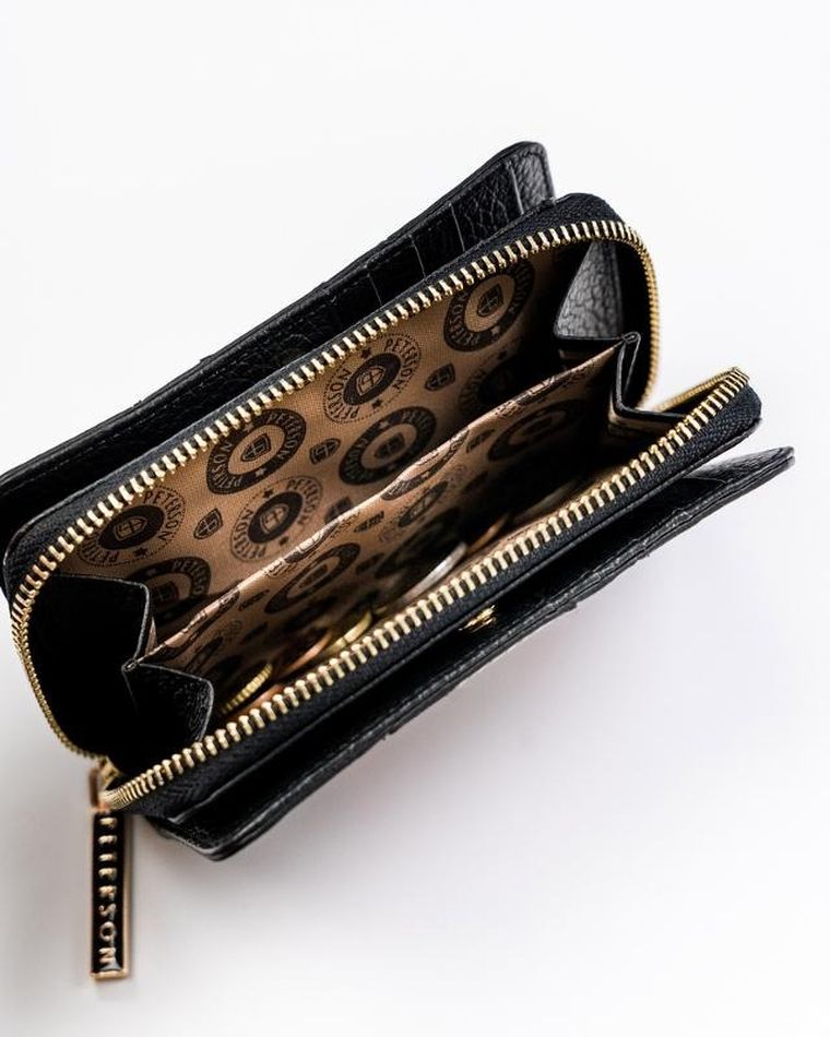 Portfel, czarny, skórzany, Peterson