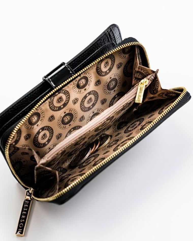 Portfel, czarny, skórzany, Peterson