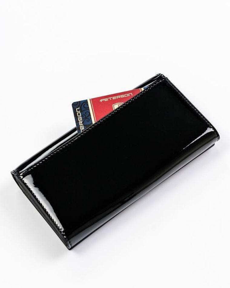 Portfel, czarny, skórzany, Peterson