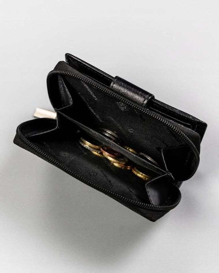 Portfel, czarny, skórzany, Peterson