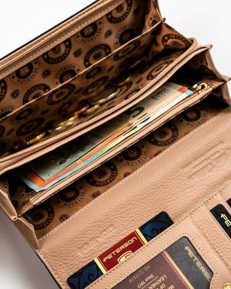 Portfel, czarny, skórzany, Peterson