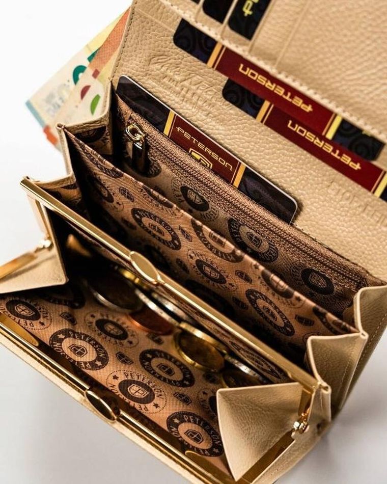 Portfel, czarny, skórzany, Peterson