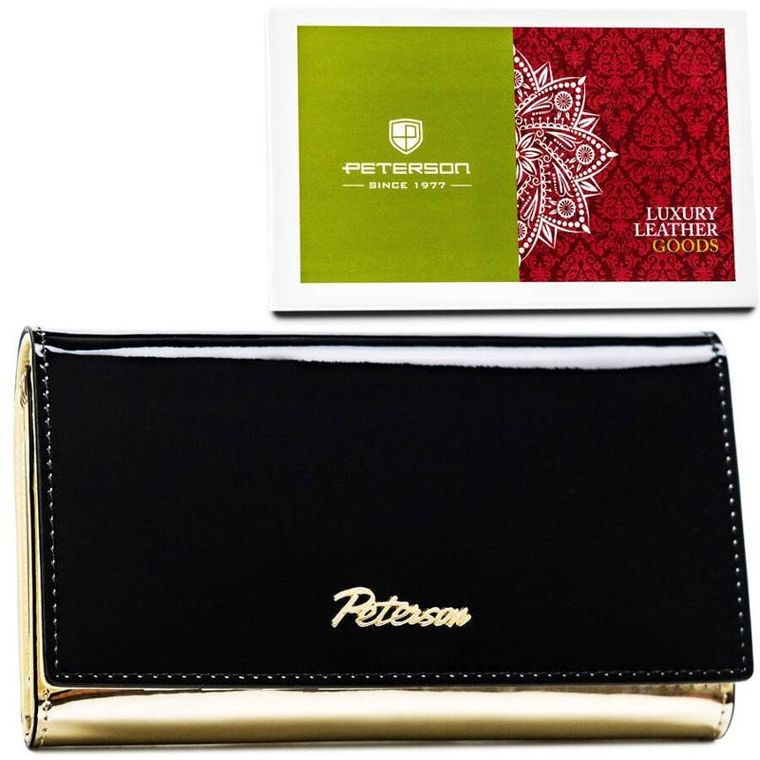 Portfel, czarny, skórzany, Peterson