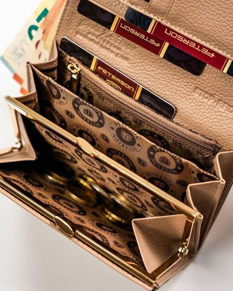 Portfel, czarny, skórzany, Peterson