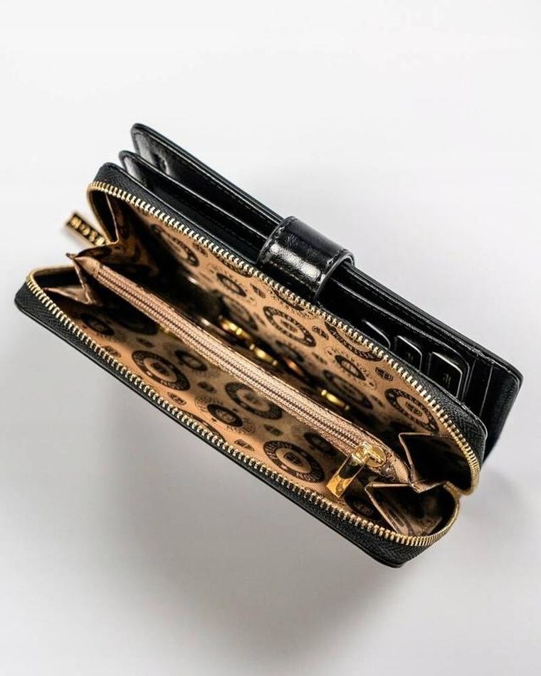 Portfel, czarny, skórzany, Peterson