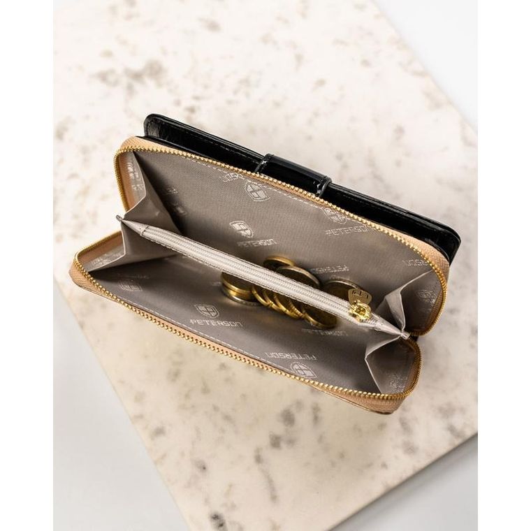 Portfel, czarny, skórzany, Peterson