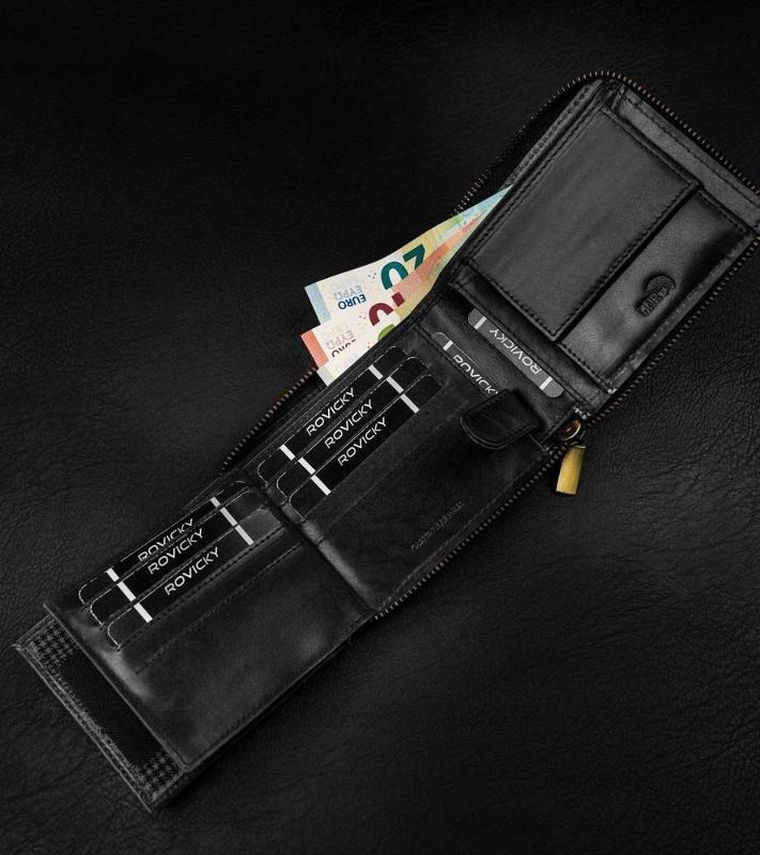 Portfel, czarny, skórzany, RFID, Always Wild