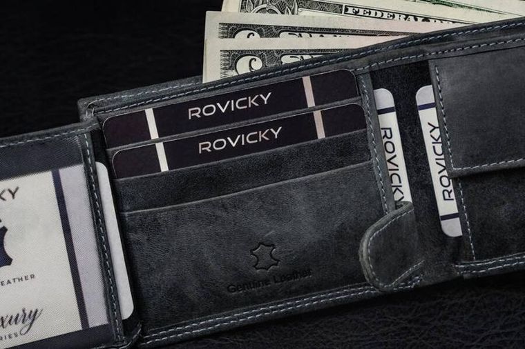 Portfel, czarny, skórzany, RFID, Always Wild