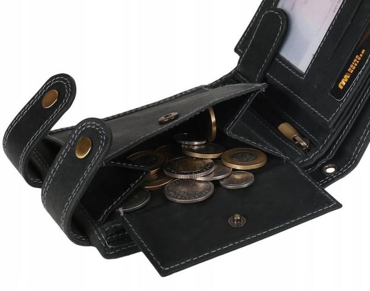 Portfel, czarny, skórzany, RFID, Always Wild