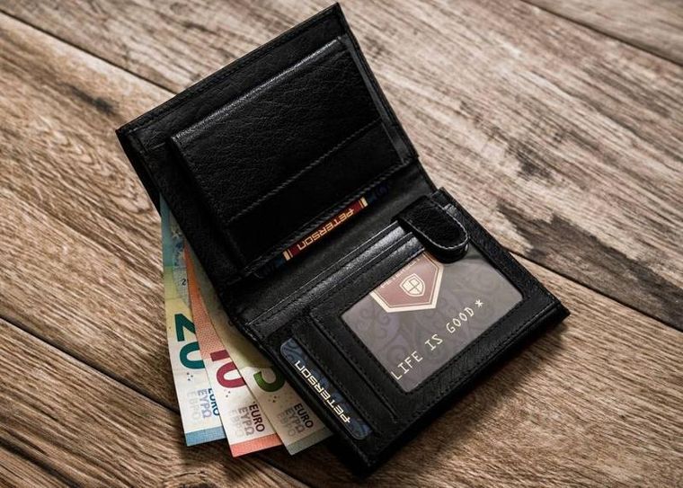 Portfel, czarny, skórzany, RFID, Peterson