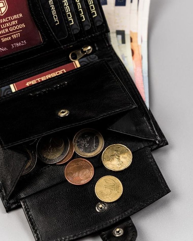 Portfel, czarny, skórzany, RFID, Peterson