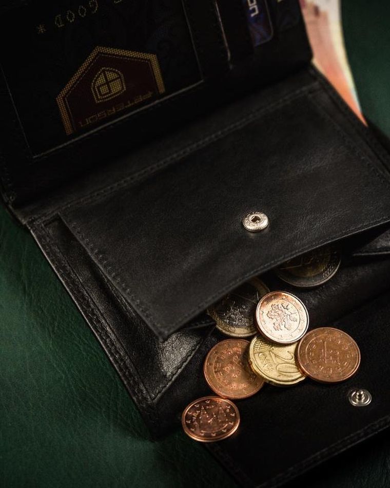 Portfel, czarny, skórzany, RFID, Peterson