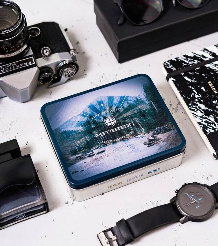 Portfel, czarny, skórzany, RFID, Peterson