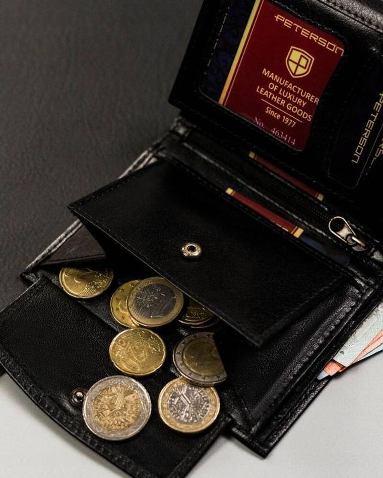 Portfel, czarny, skórzany, RFID, Peterson