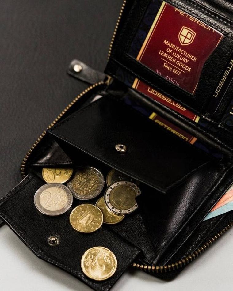 Portfel, czarny, skórzany, RFID, Peterson