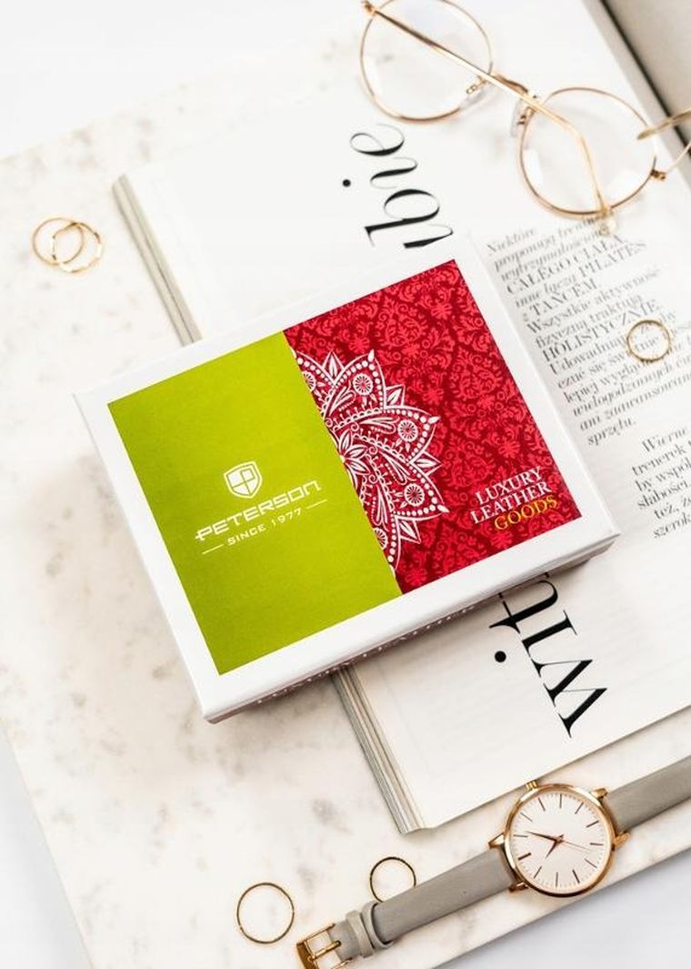 Portfel, czarny, skórzany, RFID, Peterson